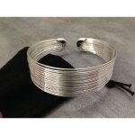Bracelet jonc - argent 925 - femme - argenté - 1 pc - adulte Bracelet jonc - argent 925 - femme - argenté - 1 pc - adulte