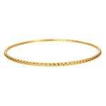 Bracelet jonc femme plaqu� or 18 carats rigide facett� effet diamant� diam�tre 62mm bijou chic �clat ...