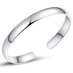 Bracelet - jonc - rigide - plaqu� or jaune 750 / 1000 - �paisseur 4 mm - 64 mm - femme