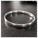Bracelet jonc - bijouxia - ovale - argent massif 925 / 1000 - 7cm largeur - 62cm hauteur