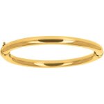 Bracelet jonc rigide lisse en or jaune 18 carats