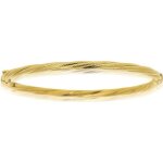 Bracelet jonc rigide torsadé mat et brillant en or jaune 18 carats Bracelet jonc rigide torsadé mat et brillant en or jaune 18 carats