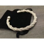 Bracelet jonc torsad argent plaqu