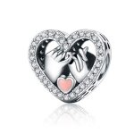 Bracelet knfyr femmes argent 925 promesse pour love forever beads coeur main compatible avec pandora ...