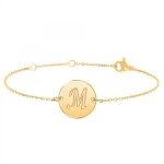 Bracelet lettre m en acier inoxydable par sc boh�me