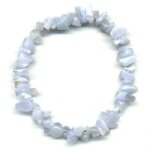 Bracelet - lhorin sotrisme - agate bleue lace - pierre naturelle - lastique - femme