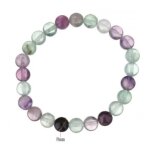 Bracelet - lithoth�rapie - fluorite multicolore - 18cm - �lastique - femme
