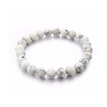 Bracelet - lithothérapie - howlite naturelle - ancrage - relaxation - méditation Bracelet - lithothérapie - howlite naturelle - ancrage - relaxation - méditation