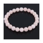 Bracelet de lithoth�rapie - lithoth�rapie - quartz rose naturel - �lastique - 25 perles - 8mm