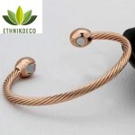 Bracelet magntique jonc cuivre avec aimants anti - douleurs rhumatisme arthrose