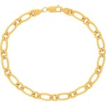 Bracelet maille alterne 1 / 1 or jaune 18 carats