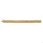 Bracelet maille am�ricaine 18 cm plaqu� or 750 / 000 18 carats gpoin�onn�