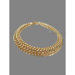 Bracelet maille amricaine en plaqu or 18 carats - bijouxia - 20 cm - dor - femme