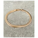 Bracelet - bijouxia - maille anglaise plate - plaqué or 18 carats - 18 cm - 6 mm Bracelet - bijouxia - maille anglaise plate - plaqué or 18 carats - 18 cm - 6 mm