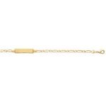 Bracelet - personnalisable - maille figaro - plaqu or 18 carats - 16 cm - enfant