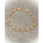 Bracelet - bijouxia - maille grain de café - plaqué or 18 carats - 21cm - mixte Bracelet - bijouxia - maille grain de café - plaqué or 18 carats - 21cm - mixte