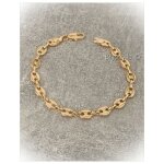 Bracelet maille grain de caf� - bijouxia - 20cm x 65 mm - plaqu� or - bijou homme / femme