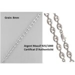 Bracelet maille grain de caf - bijouxia - homme - argent massif 925 / 1000 - 21 cm - 1271 g