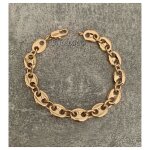 Bracelet maille grain de caf large - bijouxia - plaqu or 18 carats - 19 cm - 8 mm
