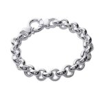 Bracelet maille jaseron - bijouxia - argent massif 925 - fermoir boue - femme - 20cm