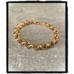 Bracelet - bijouxia - maille jaseron - plaqu or 18 carats - 195 cm - 8 mm
