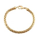Bracelet maille palmier - bijoux - plaqué or 18 carats - 19 cm - 6 mm - garantie 10 ans Bracelet maille palmier - bijoux - plaqué or 18 carats - 19 cm - 6 mm - garantie 10 ans