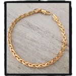Bracelet maille palmier plaqu� or 18 carats 20 cm - bijouxia - femme - qualit� bijouterie