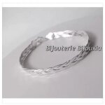 Bracelet maille tress�e argent massif 925 / 000 rhodi� - bijouxia - femme - 1 bracelet