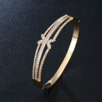Bracelet manchette swarovski pour femme - swarovski - or jaune - cristaux swarovski