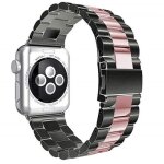 Bracelet pour montre connecte acier inoxydable trois perles sangle pour apple watch se srie 6 5 4 44mm ...