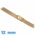 Bracelet montre doré mesh tressé acier 12mm bracelet montre maille milanaise Bracelet montre doré mesh tressé acier 12mm bracelet montre maille milanaise