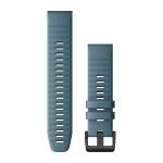Bracelet de montre - garmin - quickfit 22 - cuir - silicone - bleu