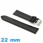 Bracelet montre rembourr noir cuir 22 mm lisse bracelet montre cuir