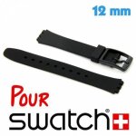 Bracelet pour montre swatch en silicone lisse noir 12 mm noir 12 mm bracelet montre swatch Bracelet pour montre swatch en silicone lisse noir 12 mm noir 12 mm bracelet montre swatch