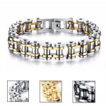 Bracelet de motard en acier inoxydable pour hommes chane  maillons style moto et vlo bijoux punk  ...