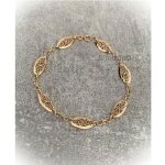 Bracelet motifs cisels en plaqu or 18 carats 750 / 1000 bijoux femme