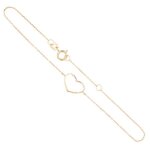 Bracelet or jaune - motif coeur - latelier dazur - femme - chaine maille forat - longueur 18cm