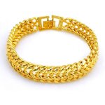 Bracelet en or jaune vritable de 18 carats avec chane en or jaune pour hommes et femmes bracelets 1. ...