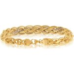 Bracelet palmier plat mat et brillant z en or jaune 18 carats Bracelet palmier plat mat et brillant z en or jaune 18 carats