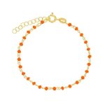 Bracelet perlas latinas - jouailla bijoux - argent 925 - 1000 dor� - perles de verre orange