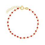 Bracelet perlas latinas - jouailla bijoux - perles de verre rouge - argent 925 - 1000 dor� - pour femme ...