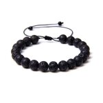Bracelet pierre de lave - pierres boules 8mm cordon ajustable