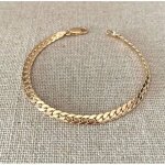 Bracelet - plaqu or 18 carats - maille anglaise bombe - 18 cm - 450 mm - mousqueton