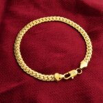 Bracelet plaqu or 18k maille amricaine pour femme