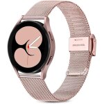 Bracelet pour samsung galaxy watch 4 - doweiss - maille tissée en acier inoxydable - rose - dégagement ... Bracelet pour samsung galaxy watch 4 - doweiss - maille tissée en acier inoxydable - rose - dégagement ...
