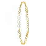 Bracelet - sc crystal - perles swarovski - dor� - 17cm - fermoir mousqueton