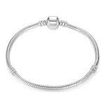 Bracelet serpent en argent pour femmes - lot de 2 x 19cm - compatible avec pandora et biagi charms
