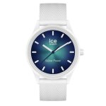 Montre - ice watch - ice solar power abyss medium - silicone - blanc - energie solaire