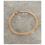 Bracelet - plaqué or 750 / 1000 - maille anglaise scintillant - long - 21cm x 4mm - neuf Bracelet - plaqué or 750 / 1000 - maille anglaise scintillant - long - 21cm x 4mm - neuf
