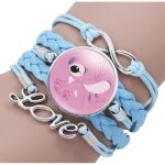 Bracelet stitch rose ang�le bijoux enfant femme r�glable bleu love cadeau mignon fete